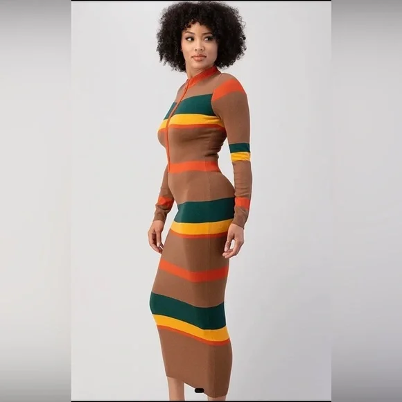 Multi-Colored Sweater Dress - Picture 3 of 5